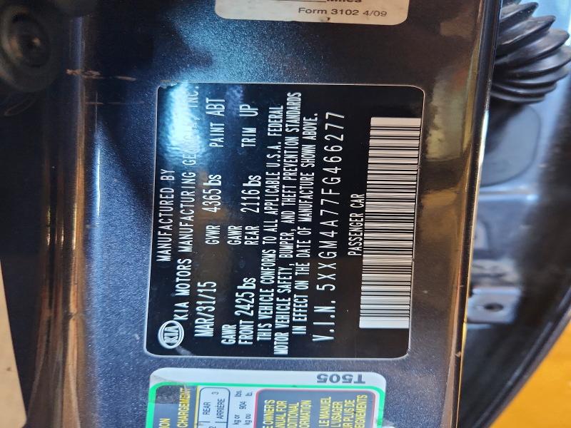 67786926 :رقم المزاد ، 5XXGM4A77FG466277 vin ، 2015 Kia Optima مزاد بيع