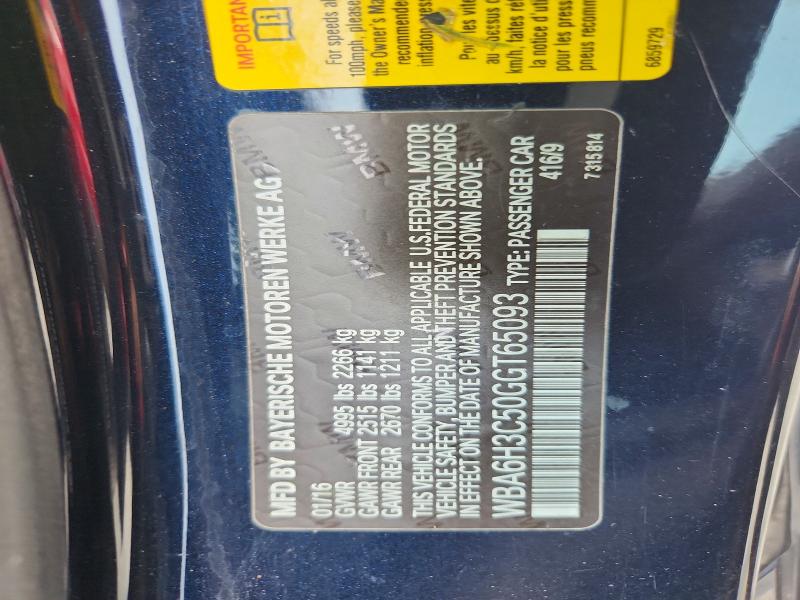 Продажа на аукционе авто 2016 Bmw 640, vin: WBA6H3C50GGT65093, номер лота: 68603396