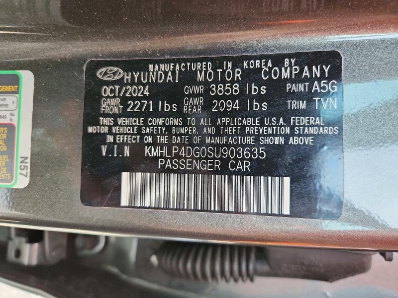 2025 Hyundai Elantra მანქანა იყიდება აუქციონზე, vin: KMHLP4DG0SU903635, აუქციონის ნომერი: 70784206