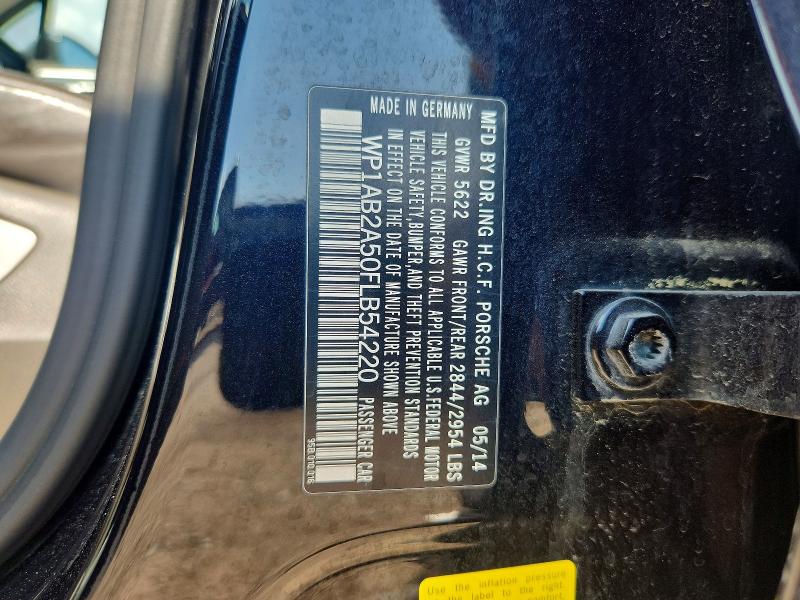 2015 Porsche Macan მანქანა იყიდება აუქციონზე, vin: WP1AB2A50FLB54220, აუქციონის ნომერი: 67541146