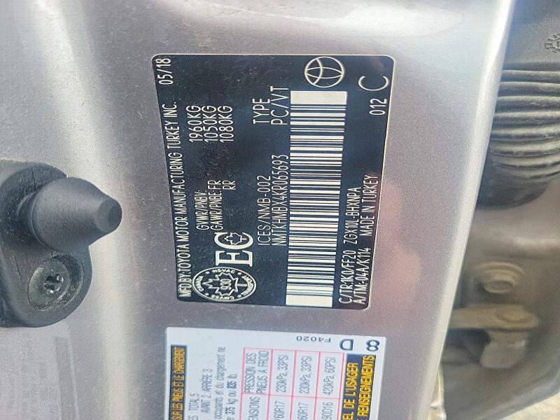 Aukcja sprzedaży 2019 Toyota C-hr, vin: NMTKHMBX4KR065693, numer aukcji: 66405996