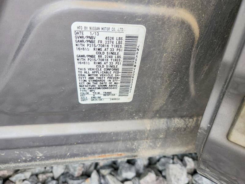 68777006 :رقم المزاد ، JN8AS5MV0DW630402 vin ، 2013 Nissan Rogue مزاد بيع