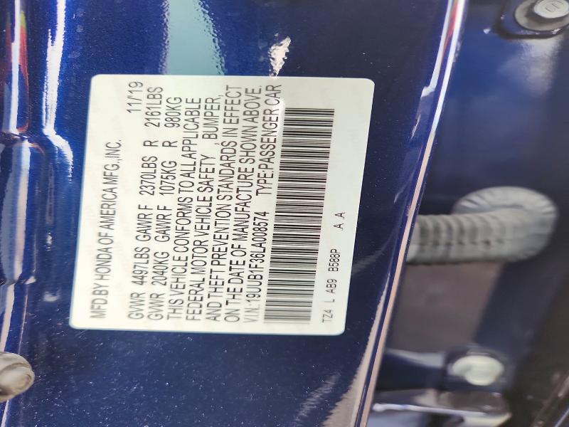 70190436 :رقم المزاد ، 19UUB1F36LA008574 vin ، 2020 Acura Tlx مزاد بيع