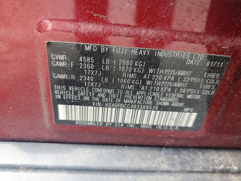 Aukcja sprzedaży 2011 Subaru Outback, vin: 4S4BRBCC4B3389576, numer aukcji: 68334976