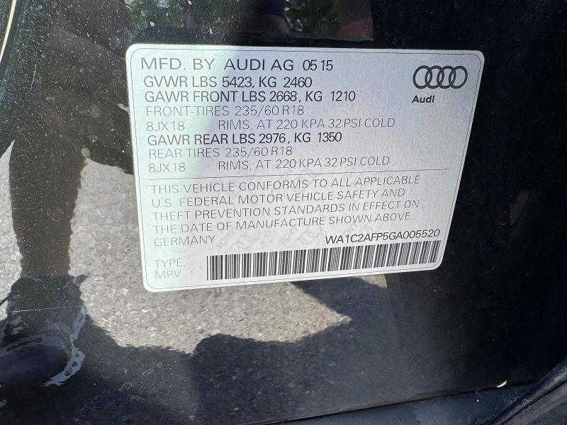 Продажа на аукционе авто 2016 Audi Q5, vin: WA1C2AFP5GA005520, номер лота: 70100116