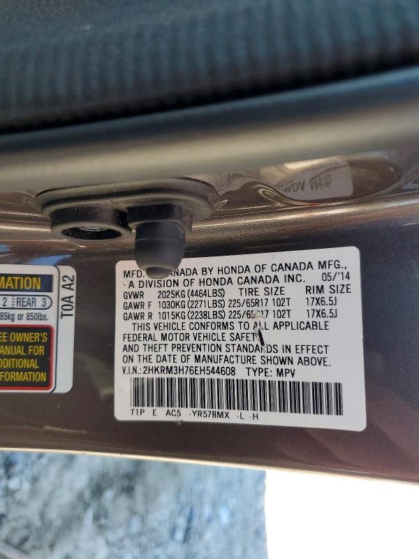 Продажа на аукционе авто 2014 Honda Cr-v, vin: 2HKRM3H76EH544608, номер лота: 68014826