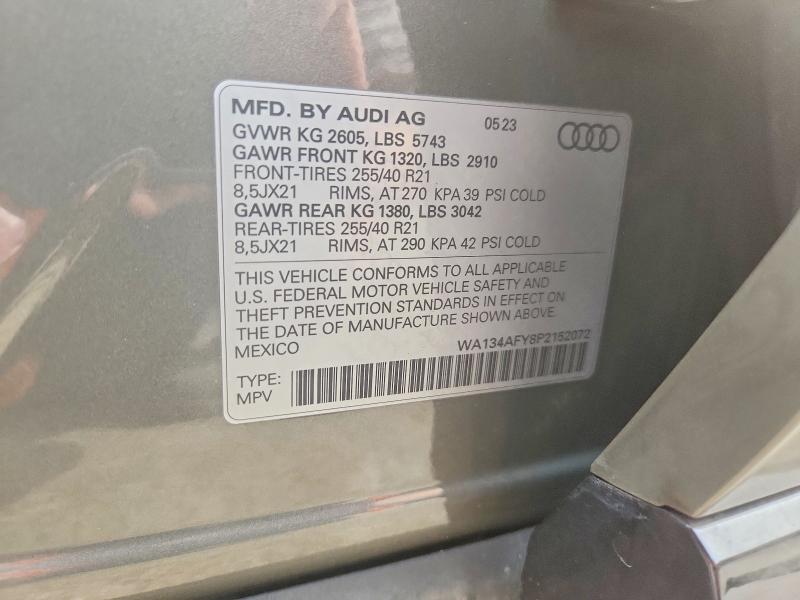 Aukcja sprzedaży 2023 Audi Sq5, vin: WA134AFY8P2152072, numer aukcji: 69949376