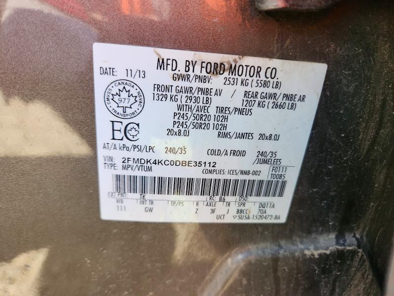 Aukcja sprzedaży 2013 Ford Edge, vin: 2FMDK4KC0DBE35112, numer aukcji: 68459776