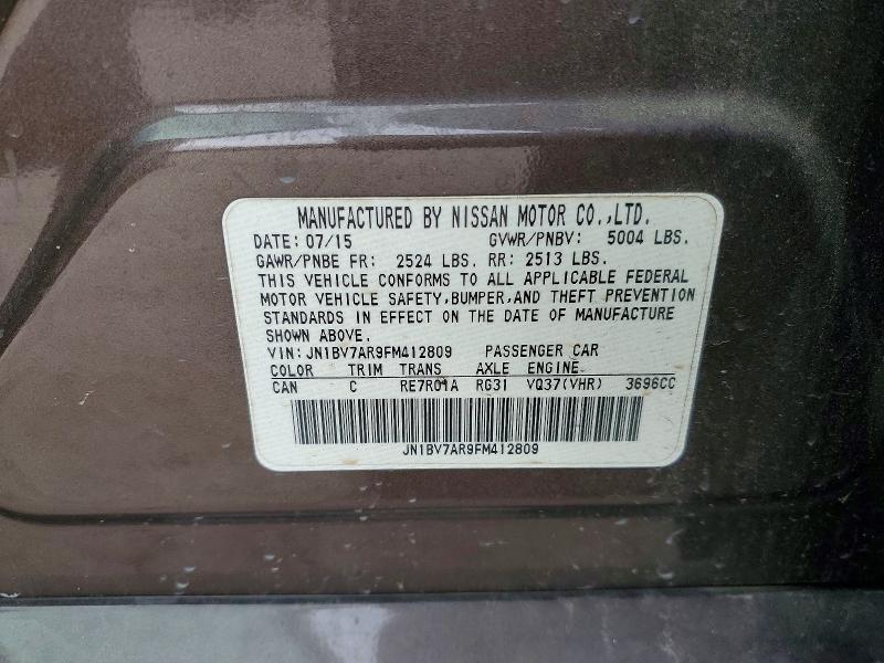 68447226 :رقم المزاد ، JN1BV7AR9FM412809 vin ، 2015 Infiniti Q50 مزاد بيع