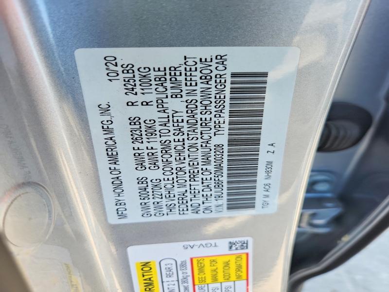 Aukcja sprzedaży 2021 Acura Tlx, vin: 19UUB6F50MA003208, numer aukcji: 69046516