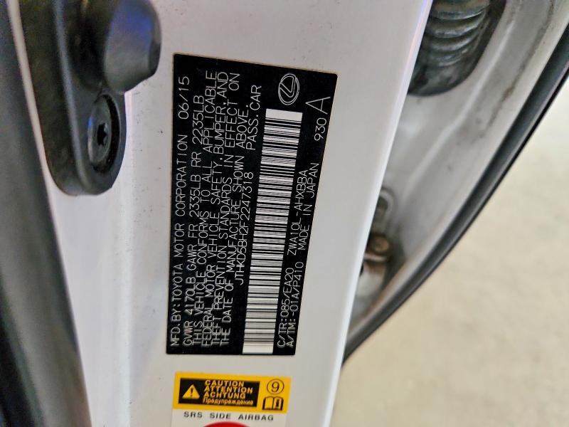 2015 Lexus Ct მანქანა იყიდება აუქციონზე, vin: JTHKD5BH2F2247318, აუქციონის ნომერი: 65949586