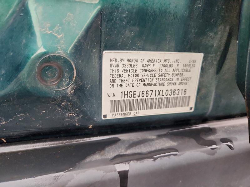 Aukcja sprzedaży 1999 Honda Civic, vin: 1HGEJ6671XL036316        , numer aukcji: 69247546