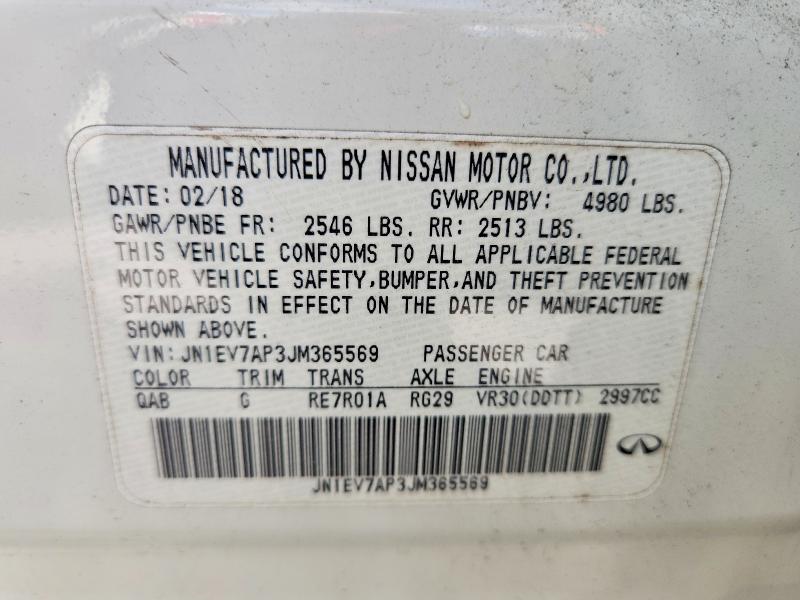 Aukcja sprzedaży 2018 Infiniti Q50, vin: JN1EV7AP3JM365569, numer aukcji: 70653686