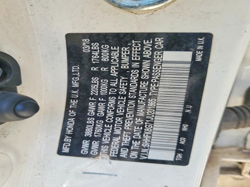 Aukcja sprzedaży 2018 Honda Civic, vin: SHHFK8G71JU201865, numer aukcji: 68477956