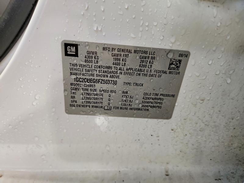 2015 Chevrolet Silverado მანქანა იყიდება აუქციონზე, vin: 1GC2CUEG6FZ503730, აუქციონის ნომერი: 68641356