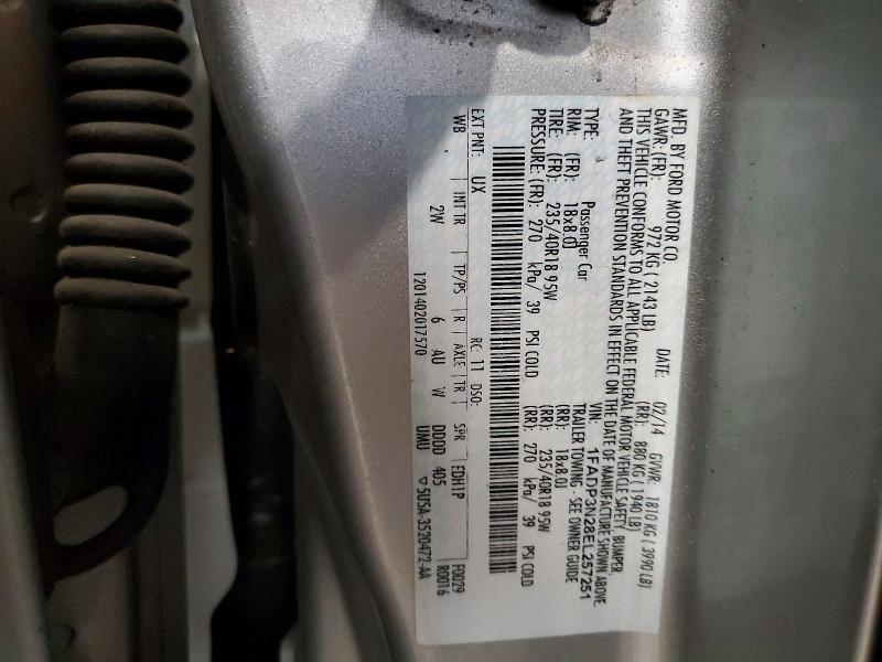 69127786 :رقم المزاد ، 1FADP3N28EL257251 vin ، 2014 Ford Focus مزاد بيع