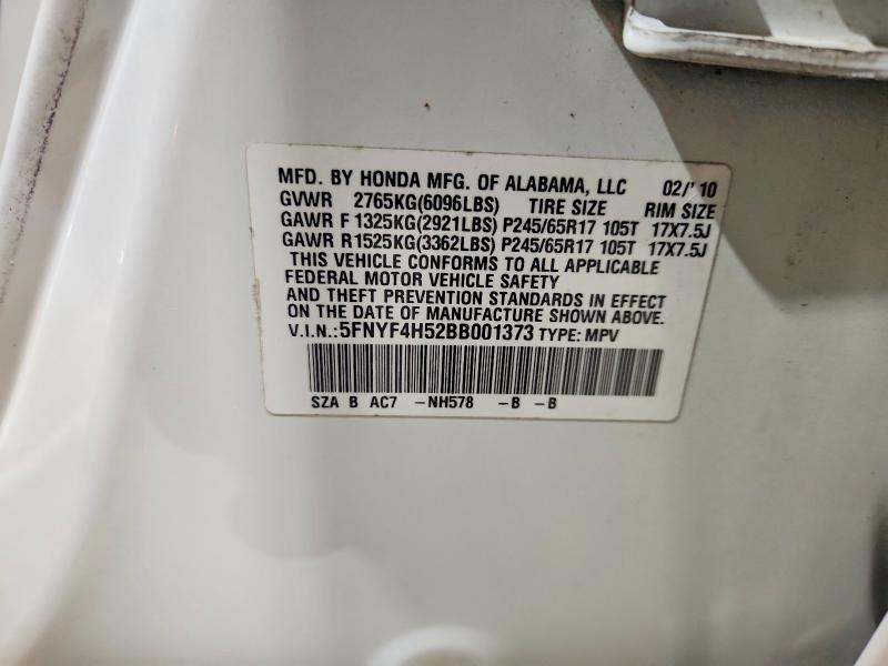Продажа на аукционе авто 2011 Honda Pilot, vin: 5FNYF4H52BB001373, номер лота: 69954596