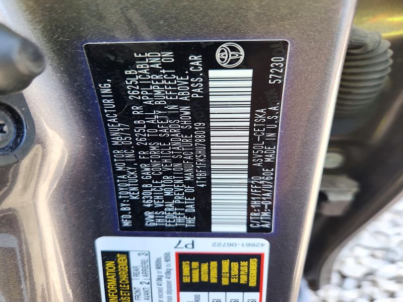 Auction sale of the 2017 Toyota Camry, vin: 4T1BF1FK5HU788019, lot number: 67061476