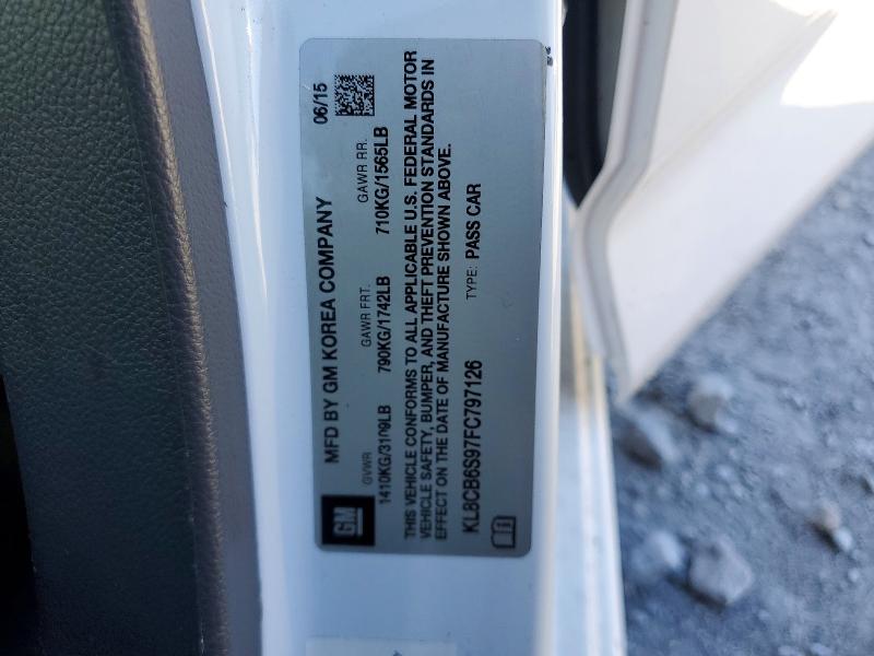 2015 Chevrolet Spark მანქანა იყიდება აუქციონზე, vin: KL8CB6S97FC797126, აუქციონის ნომერი: 68602496
