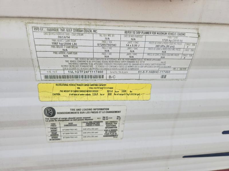 Продаж на аукціоні авто 2015 Gulf Stream Ameri Lite, vin: 1NL1GTF24F1117460, номер лоту: 70428606