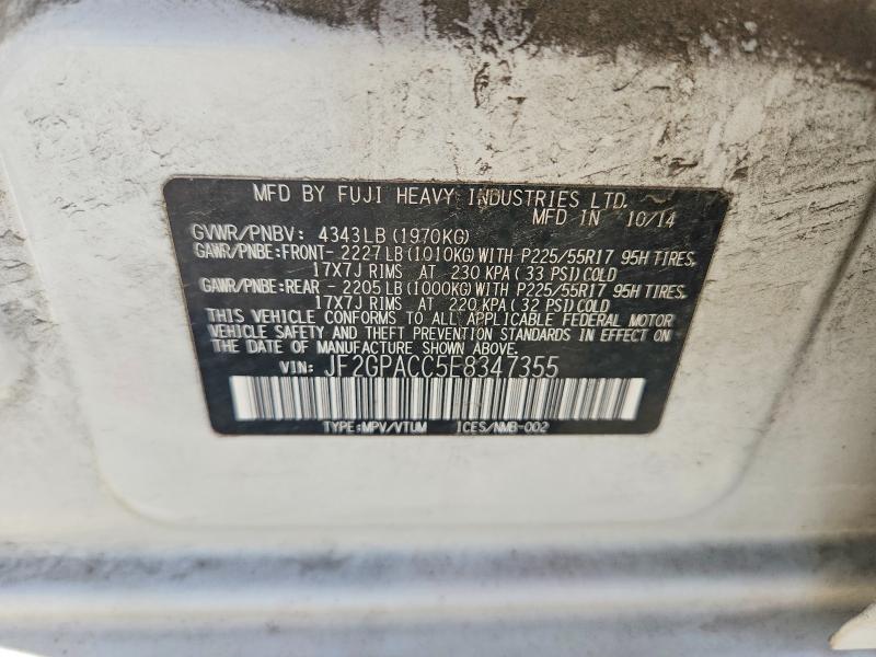 Auction sale of the 2014 Subaru Xv Crosstrek, vin: JF2GPACC5E8347355, lot number: 68073956