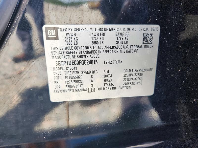 Aukcja sprzedaży 2015 Gmc Sierra, vin: 3GTP1UEC9FG524015, numer aukcji: 66714446