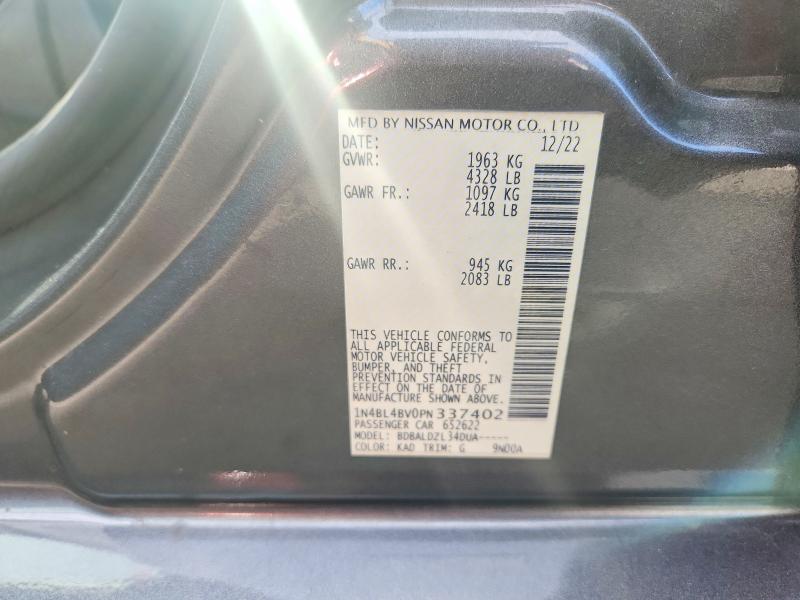 2023 Nissan Altima მანქანა იყიდება აუქციონზე, vin: 1N4BL4BV0PN337402, აუქციონის ნომერი: 70743516