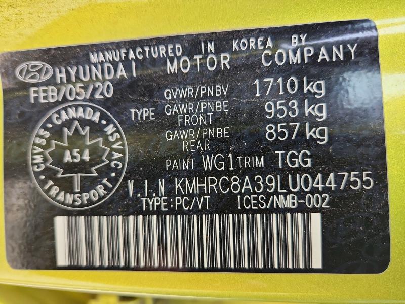 Продажа на аукционе авто 2020 Hyundai Venue, vin: KMHRC8A39LU044755, номер лота: 70742126