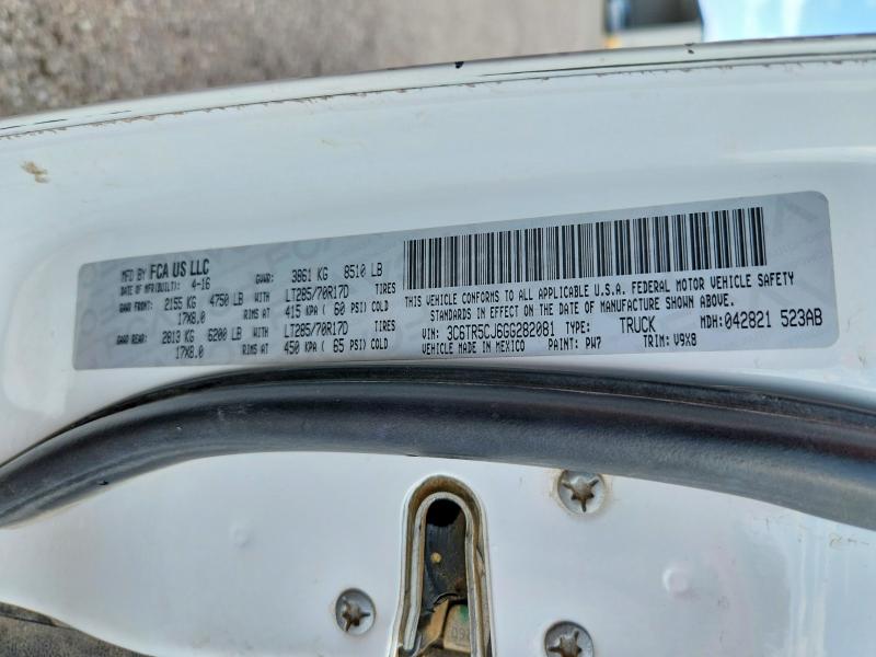 67459916 :رقم المزاد ، 3C6TR5CJ6GG282081 vin ، 2016 Ram 2500 مزاد بيع