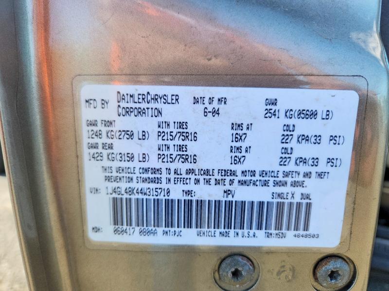 Продаж на аукціоні авто 2004 Jeep Liberty, vin: 1J4GL48K44W315710, номер лоту: 69025766