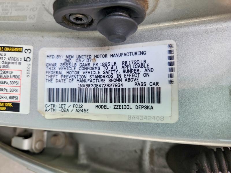 Aukcja sprzedaży 2007 Toyota Corolla, vin: 1NXBR30E47Z927934, numer aukcji: 69396226