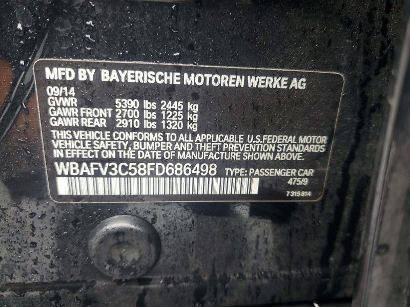 2015 Bmw 535 მანქანა იყიდება აუქციონზე, vin: WBAFV3C58FD686498, აუქციონის ნომერი: 59412136