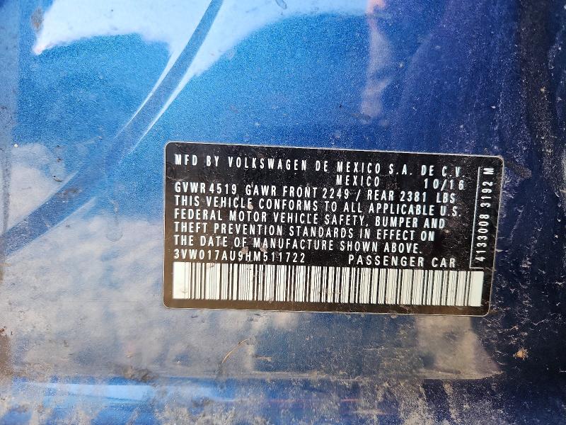 68333136 :رقم المزاد ، 3VW017AU9HM511722 vin ، 2017 Volkswagen Golf Sportwagen مزاد بيع