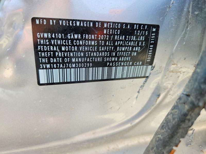 Aukcja sprzedaży 2016 Volkswagen Jetta, vin: 3VW167AJ7GM300299, numer aukcji: 67315496