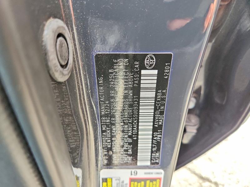 Aukcja sprzedaży 2025 Toyota Camry, vin: 4T1DAACK5SU093431, numer aukcji: 68184666