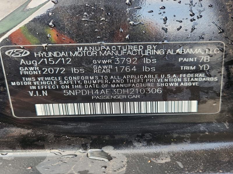 Продажа на аукционе авто 2013 Hyundai Elantra, vin: 5NPDH4AE3DH210306, номер лота: 69156516