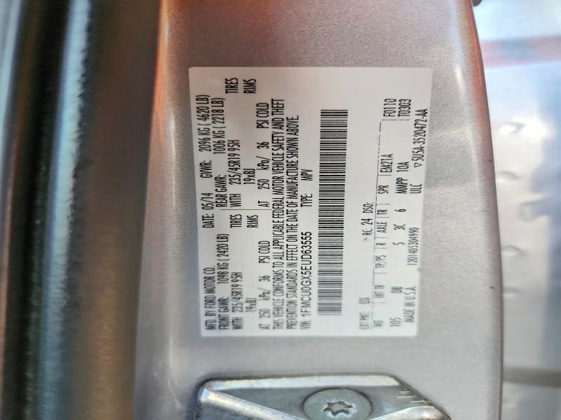2014 Ford Escape მანქანა იყიდება აუქციონზე, vin: 1FMCU0GX5EUD63555, აუქციონის ნომერი: 71168016