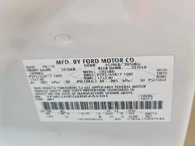 Aukcja sprzedaży 2011 Ford Escape, vin: 1FMCU0EG2BKA53101, numer aukcji: 69434786