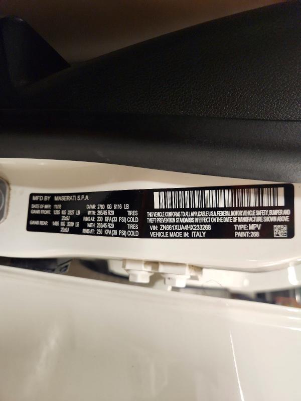 Продажа на аукционе авто 2017 Maserati Levante, vin: ZN661XUA4HX233268, номер лота: 70852786