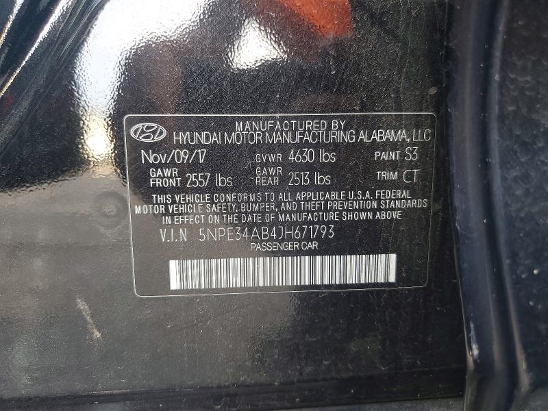 67596226 :رقم المزاد ، 5NPE34AB4JH671793 vin ، 2018 Hyundai Sonata مزاد بيع