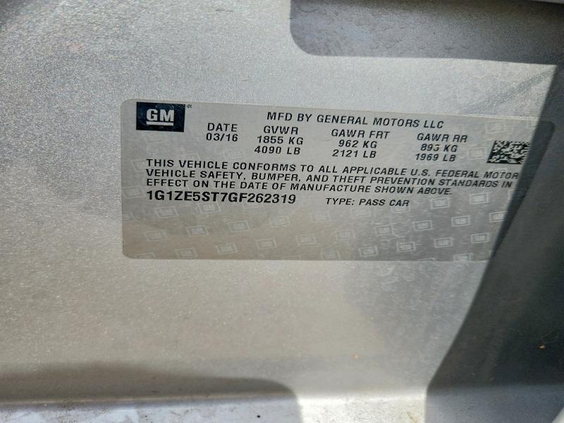 2016 Chevrolet Malibu მანქანა იყიდება აუქციონზე, vin: 1G1ZE5ST7GF262319, აუქციონის ნომერი: 69532286
