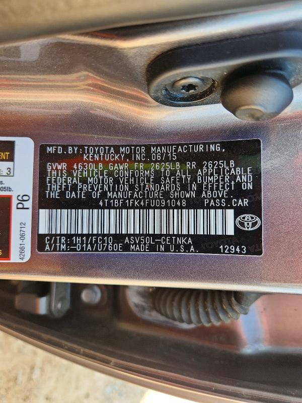 Aukcja sprzedaży 2015 Toyota Camry, vin: 4T1BF1FK4FU091048, numer aukcji: 67277366
