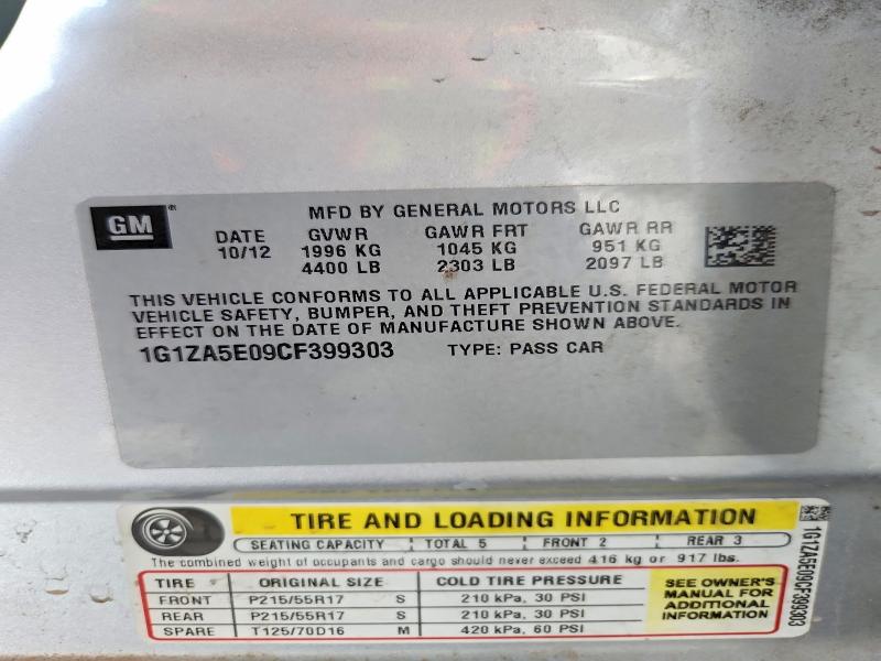 Продажа на аукционе авто 2012 Chevrolet Malibu, vin: 1G1ZA5E09CF399303, номер лота: 70470846