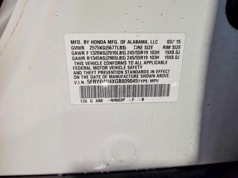 Aukcja sprzedaży 2016 Acura Mdx, vin: 5FRYD4H4XGB009045, numer aukcji: 67276916