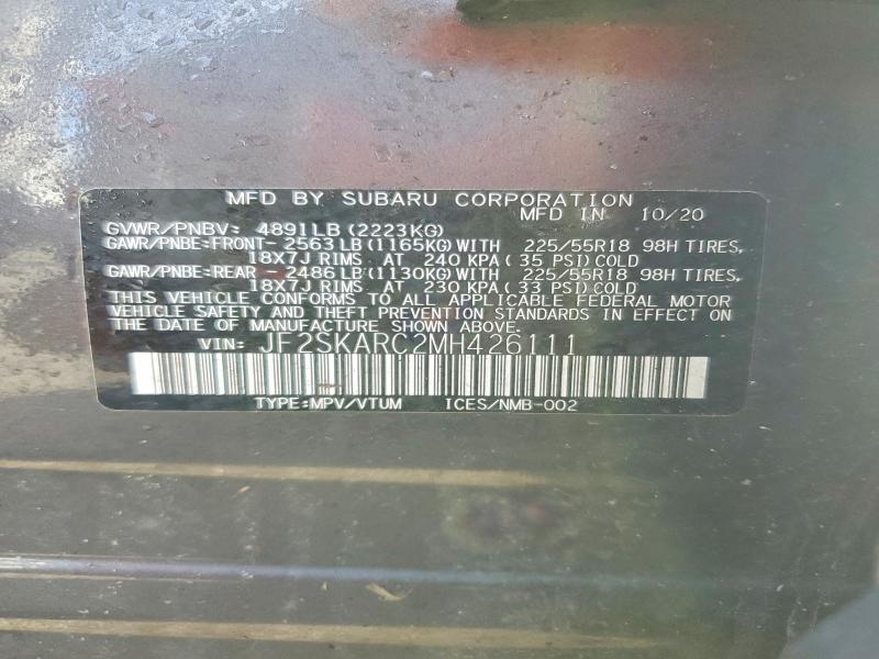 Продажа на аукционе авто 2021 Subaru Forester, vin: JF2SKARC2MH426111, номер лота: 70491216