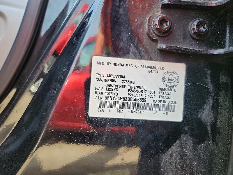 Aukcja sprzedaży 2011 Honda Pilot, vin: 5FNYF4H53BB506659, numer aukcji: 66785996
