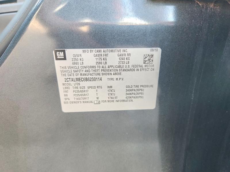 68303856 :رقم المزاد ، 2CTALMEC6B6230114 vin ، 2011 Gmc Terrain مزاد بيع