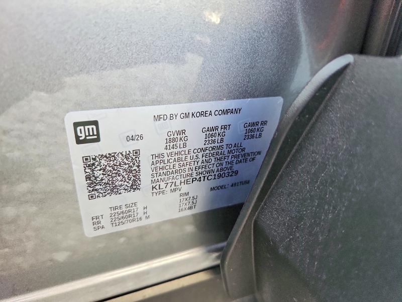 67530756 :رقم المزاد ، KL77LHEP4TC190329 vin ، 2026 Chevrolet Trax مزاد بيع