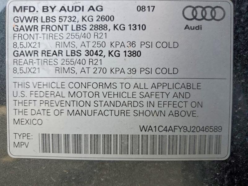 Aukcja sprzedaży 2018 Audi Sq5, vin: WA1C4AFY9J2046589, numer aukcji: 66760206