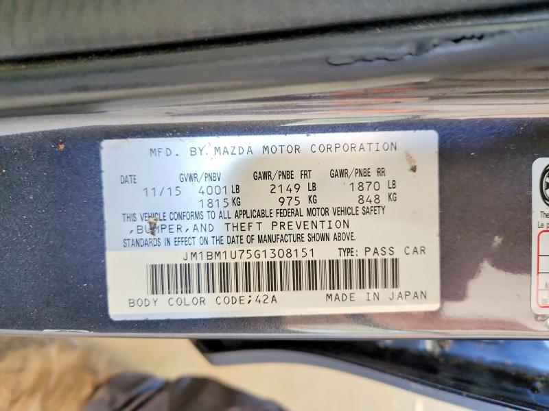 67739756 :رقم المزاد ، JM1BM1U75G1308151 vin ، 2016 Mazda 3 مزاد بيع